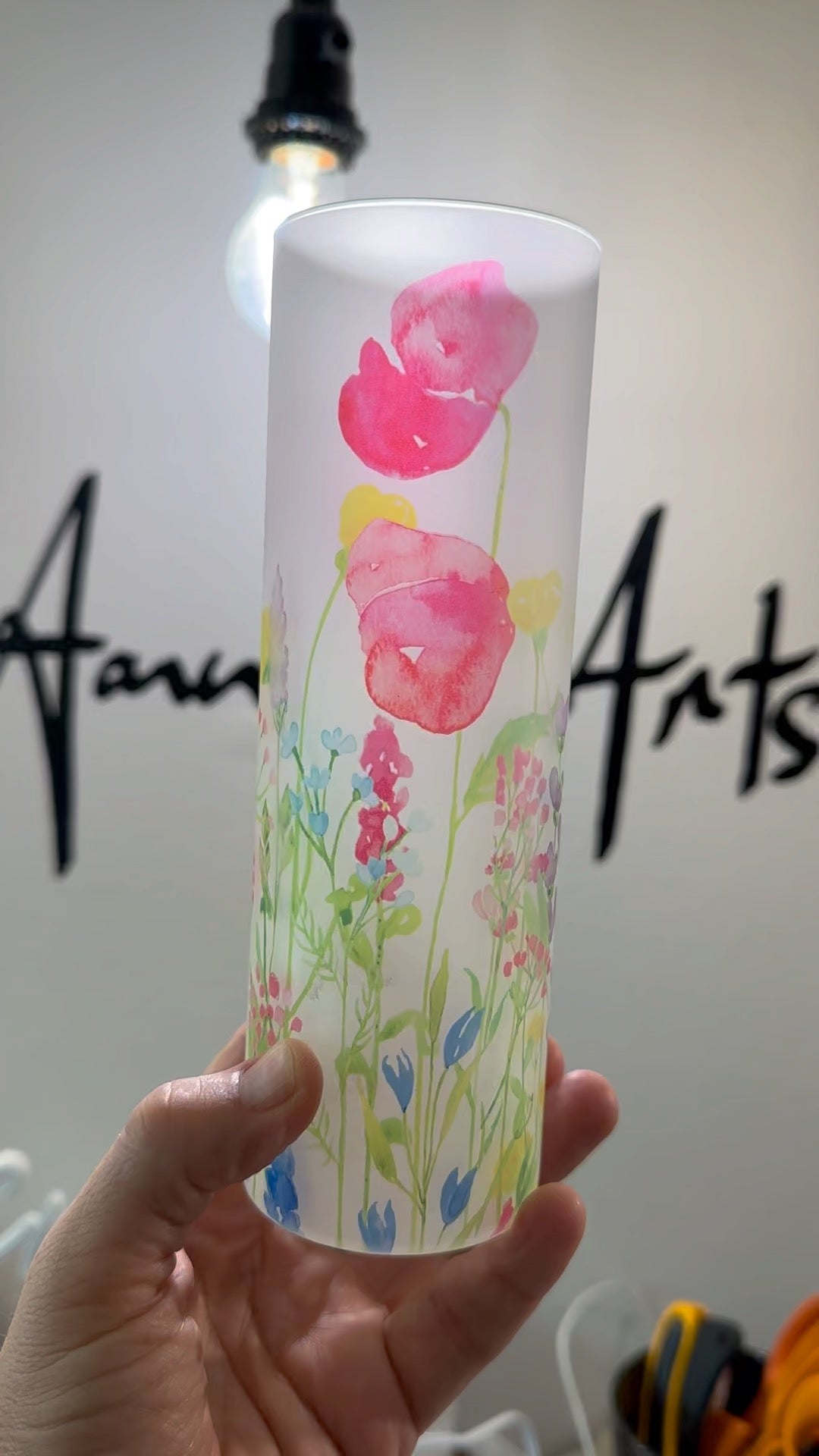 Floral Skinny Glass Tumbler 20oz image 0