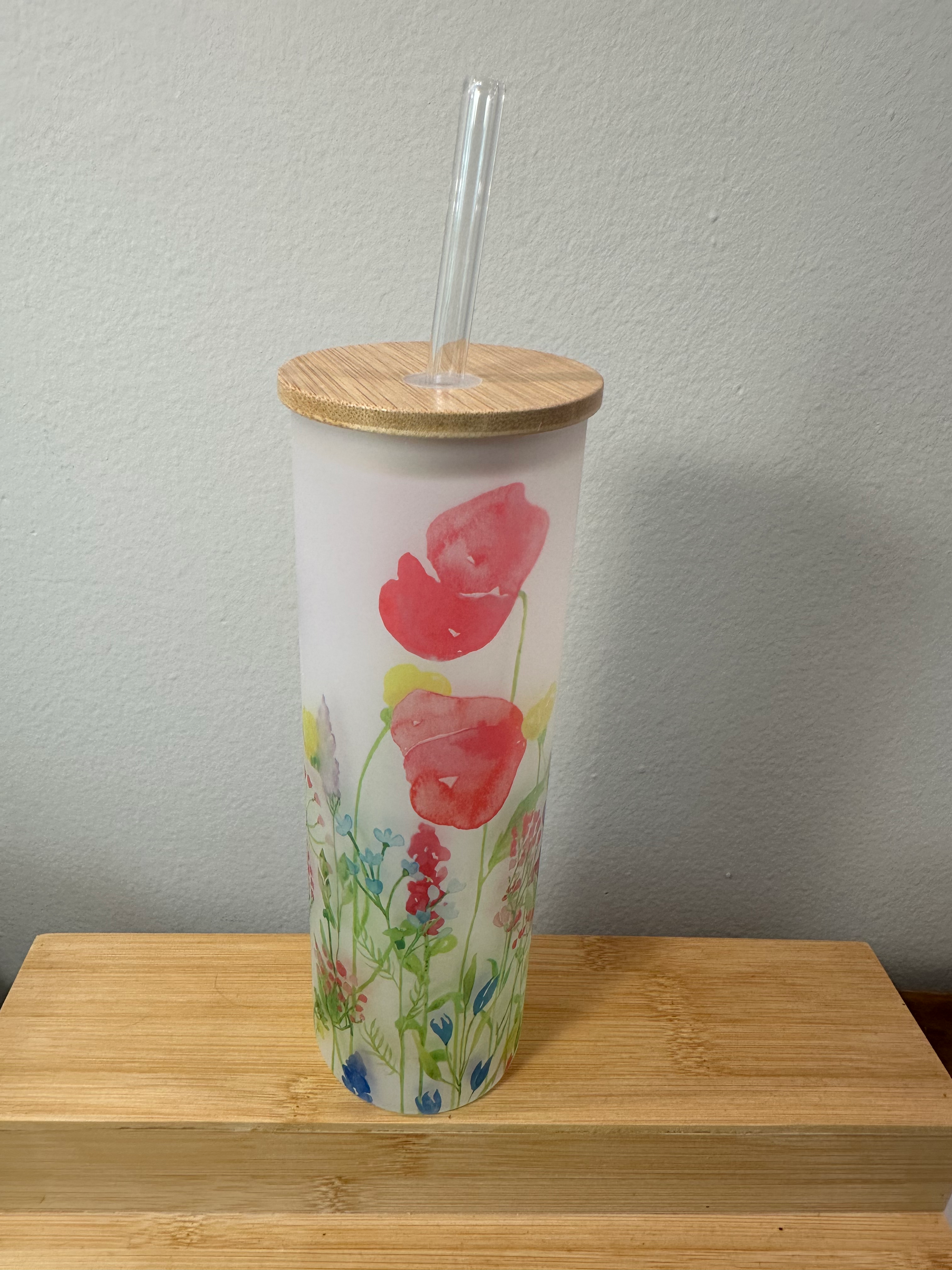 Floral Skinny 20oz Glass Tumblers image 2