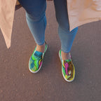 Womens Canvas Slip-On Shoes | Original Mermaid Art Design | Colorful Ocean-Inspired Sneakers
