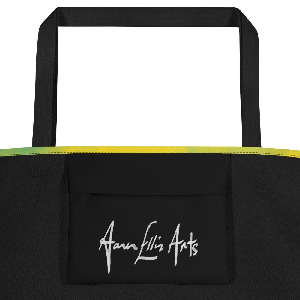 Mermaid Art Tote Bag | Colorful Beach Bag | Ocean-Inspired Canvas Carryall